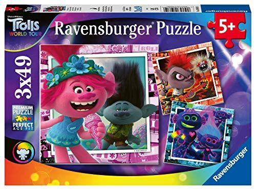 Imagem de Ravensburger 5081 Trolls 2 World Tour 3 x 49 Peça Quebra-Cabeças de Jigsaw para Crianças 5 Anos ou mais