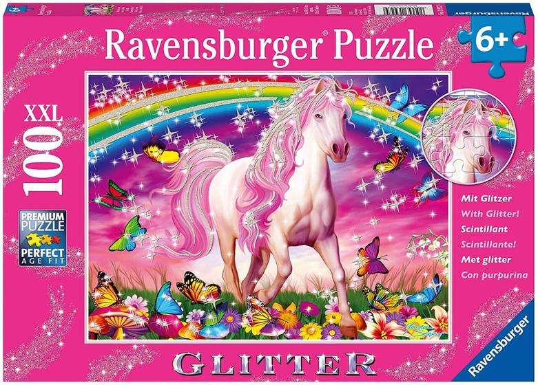 Imagem de Ravensburger Horse Dreams - 100 Peças Glitter Jigsaw Puzzle for Kids - Every Piece is Unique, Pieces Fit Together Perfectly