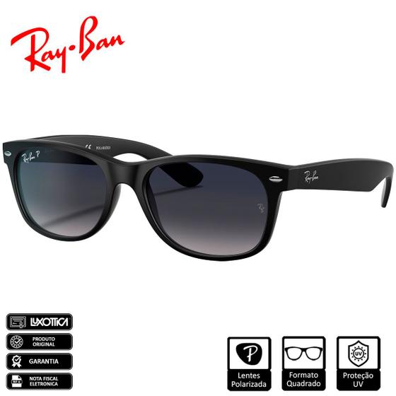 Ray-Ban Original New Wayfarer Classic Preto Fosco Azul/Cinza Ray-Ban Original New Wayfarer Classic Preto Fosco Azul/Cinza