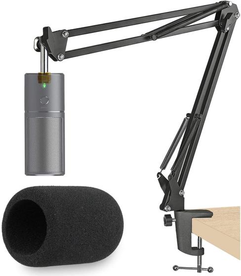 Imagem de Razer Seiren X Mic Boom Arm com para-brisas de espuma, suspensão Boom Braço de Tesoura com Tampa de Filtro Pop para Razer Seiren X Microfone de Streaming USB por SUNMON