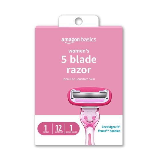 Imagem de Razor Amazon Basics Feminino - 5 Lâminas com 12 Cartuchos