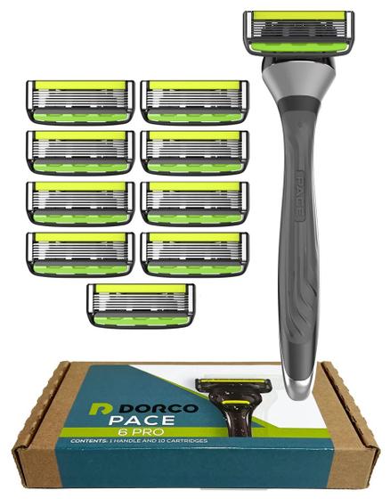 Imagem de Razor Dorco Pace 6 Pro - Pacote com 10 Unidades - 6 Lâminas com Aparador