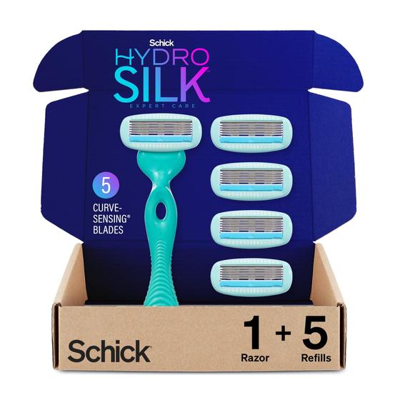 Imagem de Razor Schick Hydro Silk Sensitive para Mulheres - 5 Lâminas com Recargas