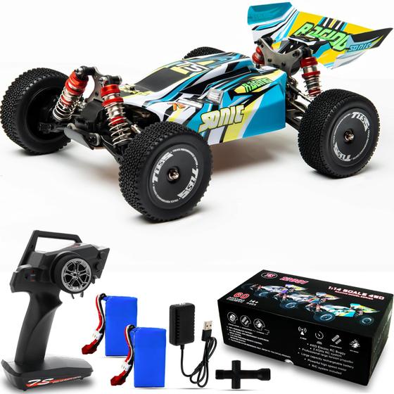 Imagem de RC Car LFOLUSU 1:14 Fast para adultos 60 KM/H Hobby 2 baterias