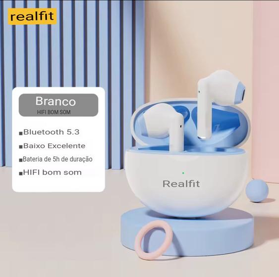 Imagem de Realfit-F2 Fones De Ouvido Bluetooth HiFi Sound, TWS Fone De Ouvido Sem Fio Com Microfone, Fones De