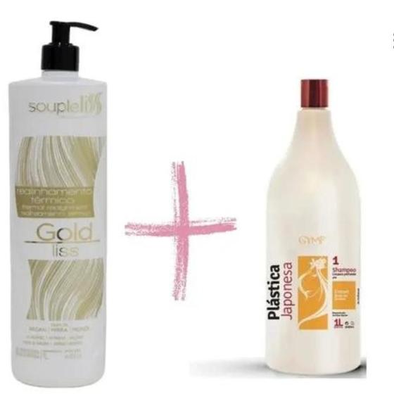 Imagem de Realinhamento Gold Liss Soupleliss 1lt + Shampoo Antiresíduos