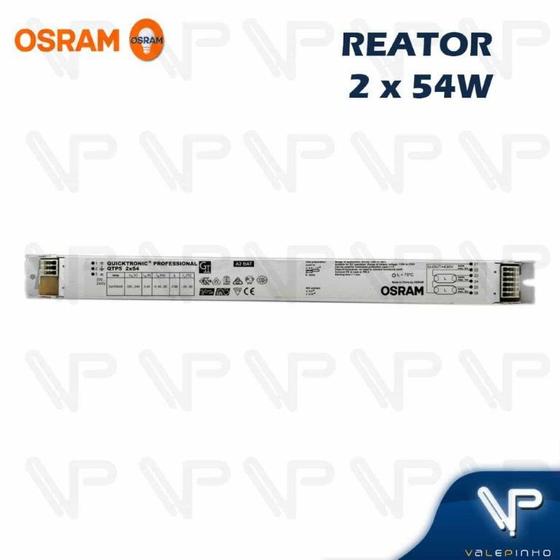 Imagem de REATOR ELETRÔNICO OSRAM P/LÂMPADA FLUORESCENTE 2x54w 58Wx220V QT-FIT5/8