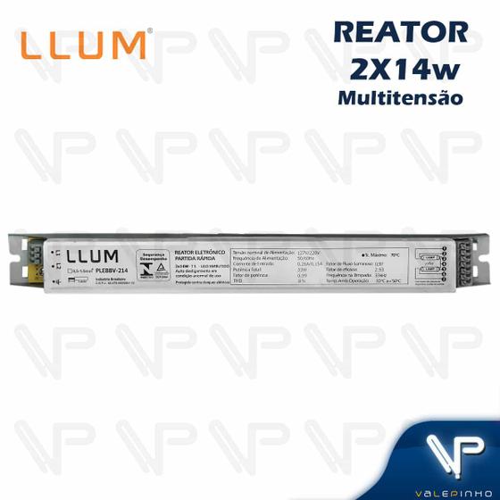 Imagem de REATOR ELETRÔNICO P/LÂMPADA FLUORESCENTE 2x14W MULTITENSÃO