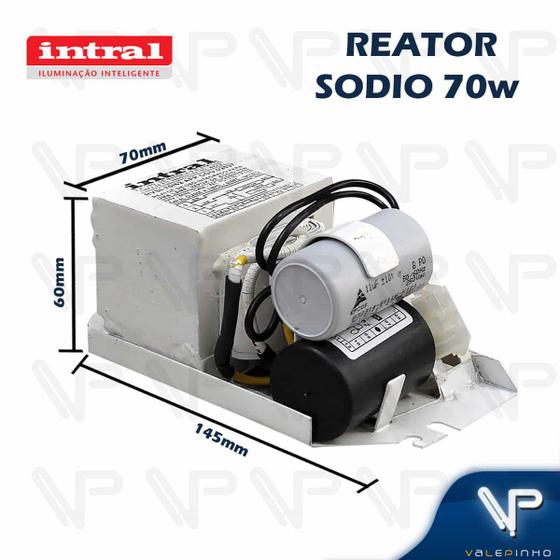 Imagem de Reator intral para lâmpada vapor de sódio 70w 220v(uso interno) 02537 c/chassi resinado