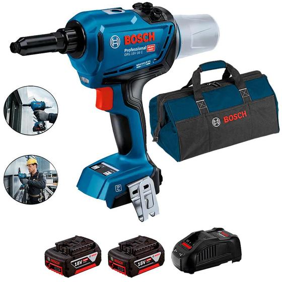 Rebitador à Bateria 18V BRUSHLESS GRG 18V-16C com Bateria 2,0Ah ...