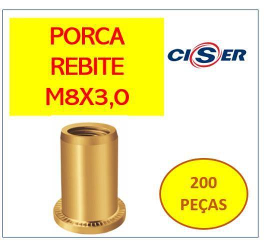 Imagem de Rebite Com Rosca Interna Porca Rebite 3,0 H 17 M8 Com 200