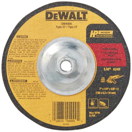 Imagem de Rebolo DEWALT DW4999 Metal de uso geral 7x1/4x5/8