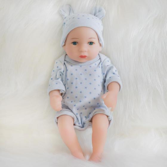 Imagem de Reborn Baby Doll ENA Realistic Silicone Vinil de 25 cm com roupas