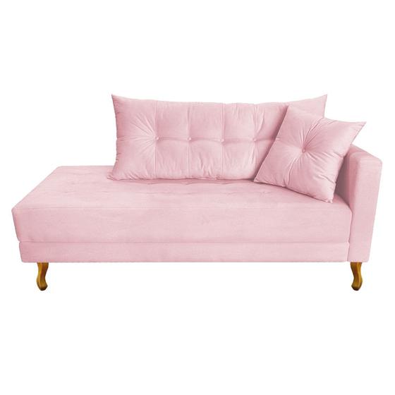 Imagem de Recamier Azura 140 cm com Almofada Lado Esquerdo Suede - ADJ Decor