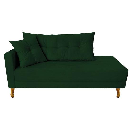 Imagem de Recamier Azura 140cm com Almofada Lado Direito Suede Verde - Amarena Móveis