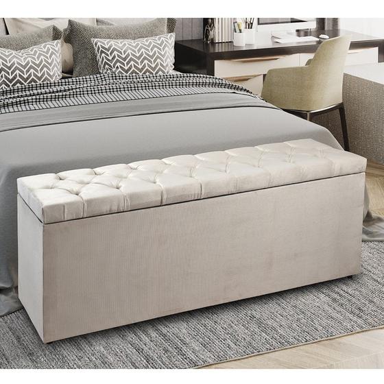 Recamier Baú 1,60m Madrid Suede Bege Dal Poz Estofados Menor preço em Recamier Baú 1,60m Madrid Suede Bege Dal Poz Estofados