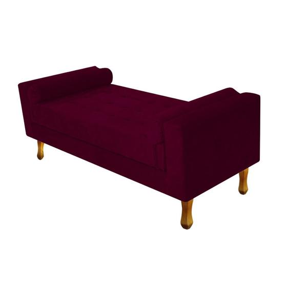 Imagem de Recamier Baú Félix Queen Size 160cm Suede Bordô - Doce Sonho Móveis