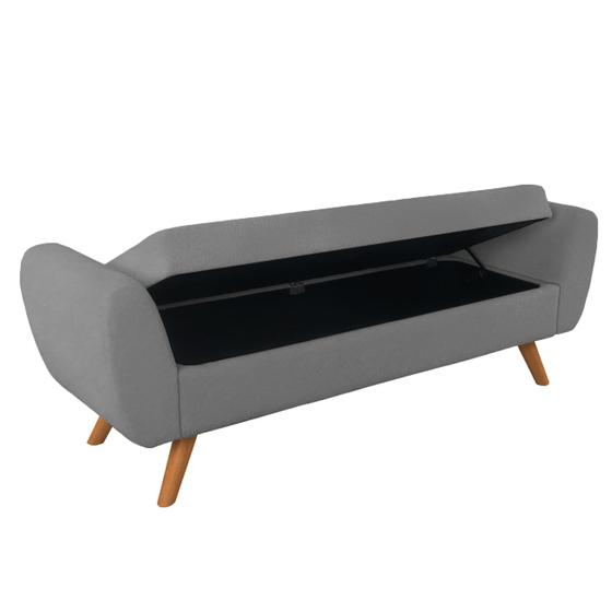Imagem de Recamier Bau Italia 1,20m Suede Cinza - Inova Decor