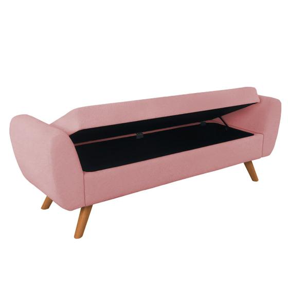 Recamier Bau Italia 1,20m Suede Rose - Inova Decor Menor preço em Recamier Bau Italia 1,20m Suede Rose - Inova Decor