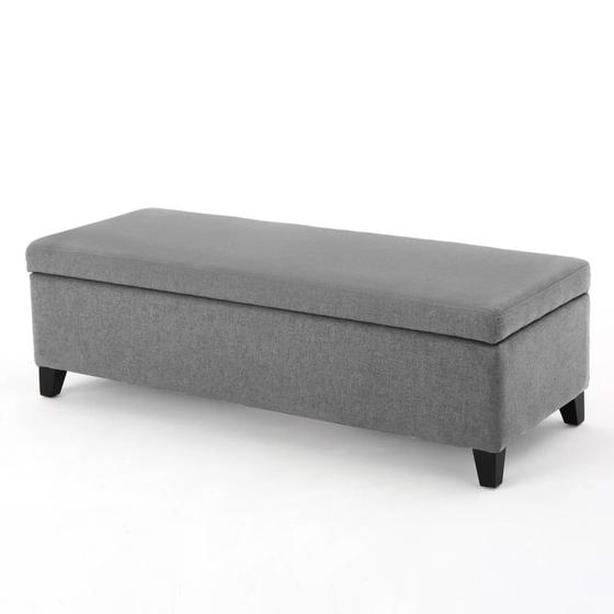 Recamier Bau Julia 1,20m Suede Cinza - Inova Decor Menor preço em Recamier Bau Julia 1,20m Suede Cinza - Inova Decor