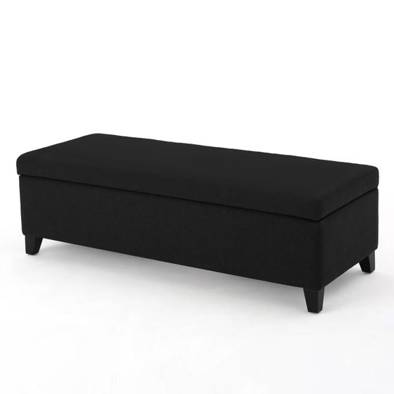 Recamier Bau Julia 1,40m Suede Preto - Inova Decor Menor preço em Recamier Bau Julia 1,40m Suede Preto - Inova Decor
