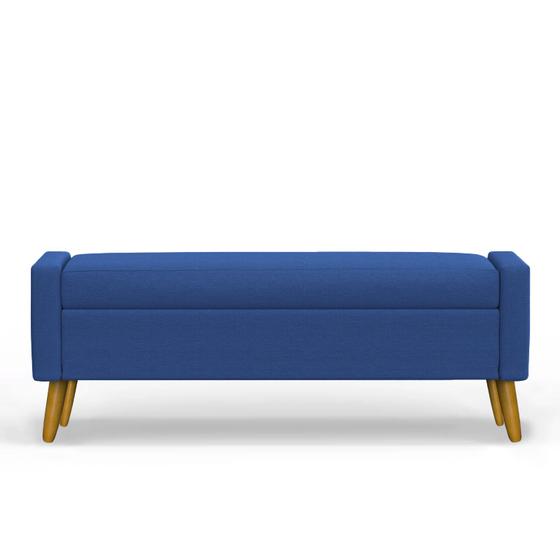 Imagem de Recamier Bau Londres 1,20m Suede Azul marinho - Clique Decor