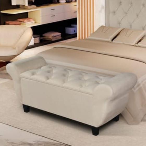 Recamier Baú Para Cama Casal Ana 150 Cm Estofado Menor preço em Recamier Baú Para Cama Casal Ana 150 Cm Estofado