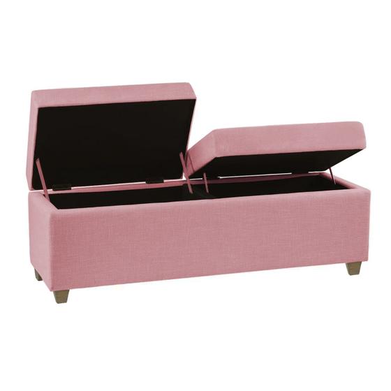 Imagem de Recamier Bau Paris 1,20m material sintético Rosa Bebe - Clique Decorações