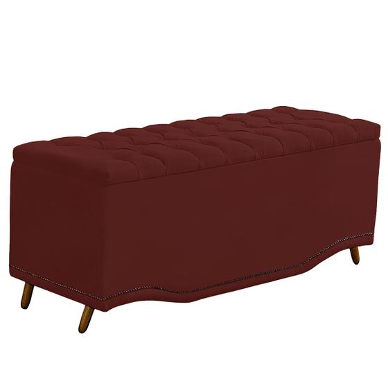 Imagem de Recamier Calçadeira Baú Belize Casal Queen 160cm Veludo Marsala - Montanaris Decor