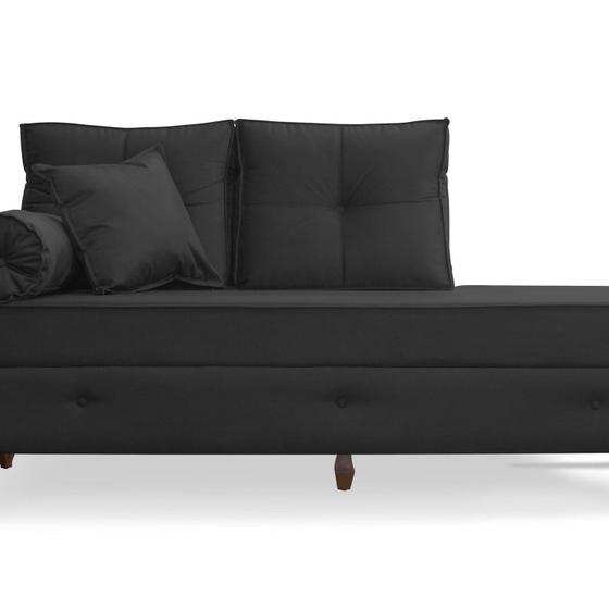 Imagem de Recamier Calçadeira Cancun 158cm X 85cm X 80cm Preto