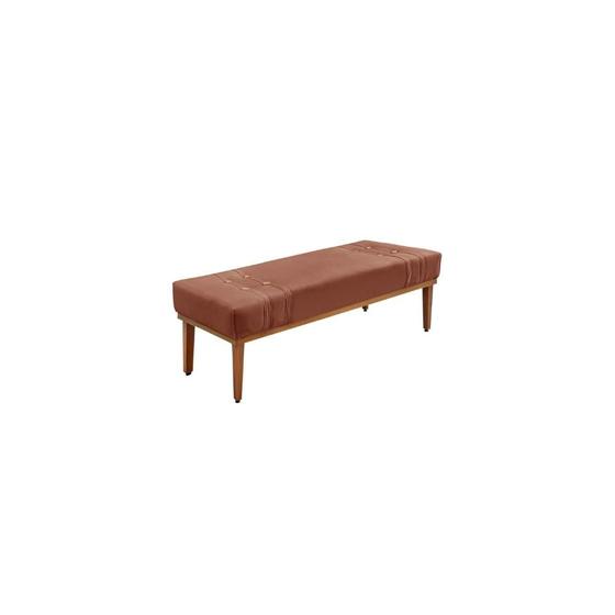 Imagem de Recamier Calçadeira Decorativo Gênova 1,60 cm Veludo Cobre - Montanaris Decor