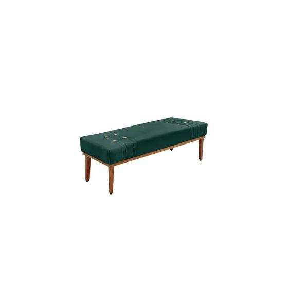 Imagem de Recamier Calçadeira Decorativo Gênova 1,60 cm Veludo Verde - Montanaris Decor