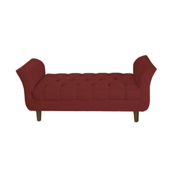 Imagem de Recamier Calçadeira Decorativo Quarto Closset 150cm Grécia Suede Vermelho Bordô - INCASA DECOR
