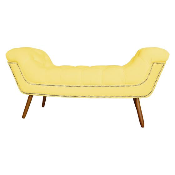 Imagem de Recamier Calçadeira Estofado Sienna Casal 140 Cm Corano Amarelo - DL DECOR