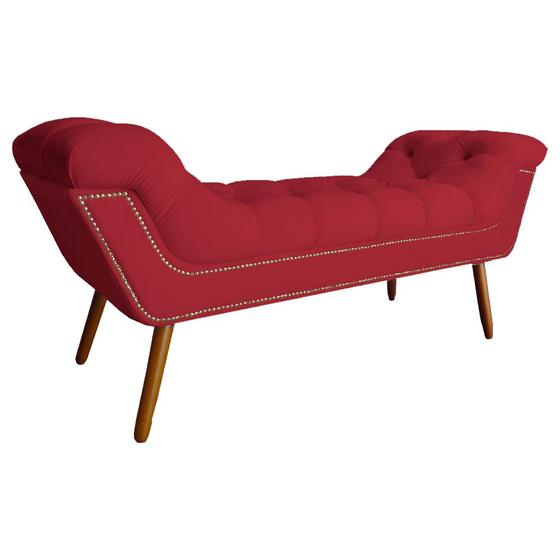 Imagem de Recamier Calçadeira Estofado Sienna King 195 Cm Suede Vermelho - DL DECOR