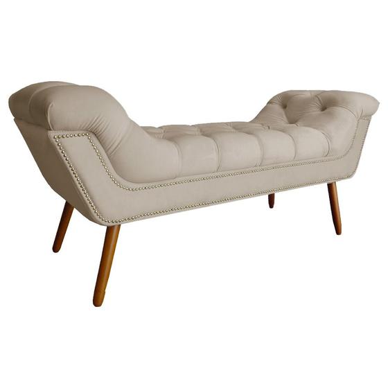 Imagem de Recamier Calçadeira Estofado Sienna Solteiro 90 Cm Suede Cappuccino - DL DECOR