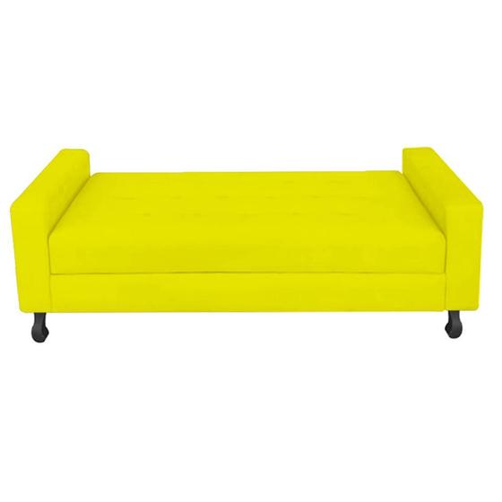 Imagem de Recamier Calçadeira Sofá Dona 1,95 cm King Size Baú Quarto Sala material sintético Amarelo -Damaffê  Móveis