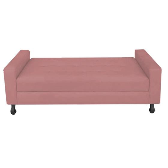 Imagem de Recamier Calçadeira Sofá Dona 1,95 cm King Size Baú Quarto Sala material sintético Rose -Damaffê  Móveis