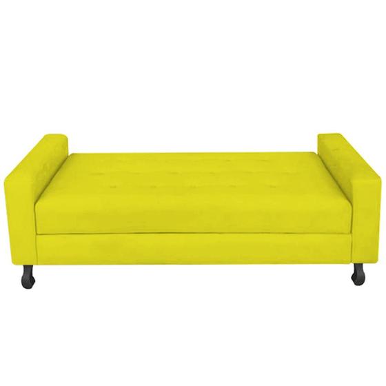 Imagem de Recamier Calçadeira Sofá Lady 1,40cm Casal Baú Quarto Sala material sintético Amarelo -Damaffê  Móveis