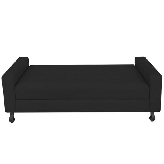 Imagem de Recamier Calçadeira Sofá Mel   1,95 cm King Size Baú Quarto Sala material sintético Preto -Damaffê  Móveis