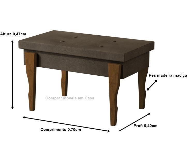 Imagem de Recamier Captone Espanha Pés Madeira 0,70 Cor Marrom Comprar