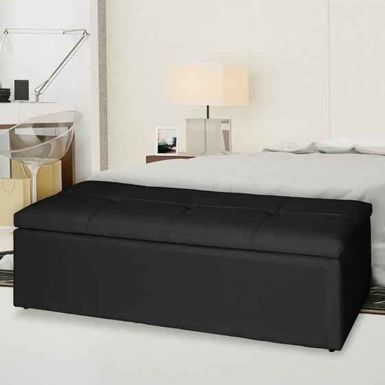 Imagem de Recamier Casal Bau king 195 cm Preto Carol Mafer