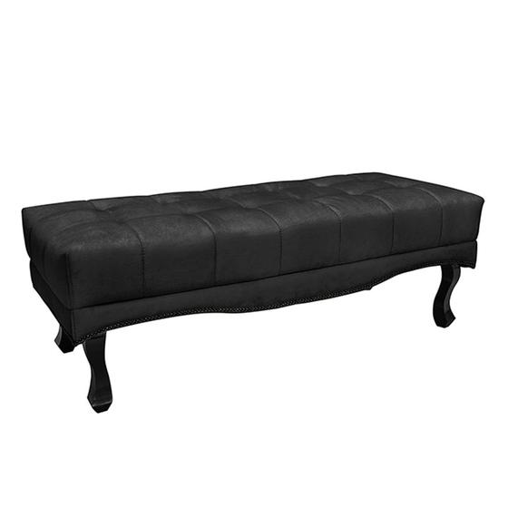 Imagem de Recamier Decorativo 160cm Loewe Veludo Pés de Madeira Preto G63 - Gran Belo