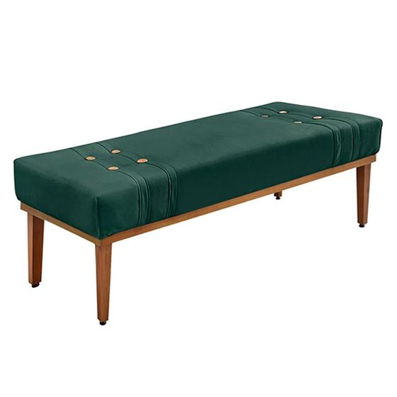 Imagem de Recamier Decorativo 195cm Kors Veludo Pés de Madeira Verde Floresta G63 - Gran Belo