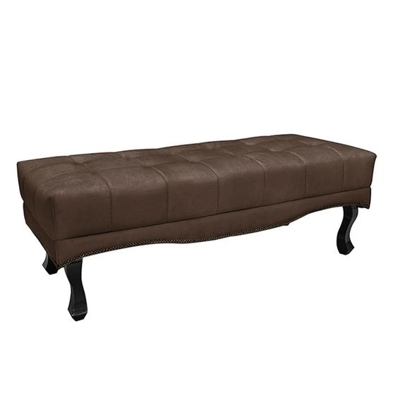 Imagem de Recamier Decorativo 195cm Loewe Veludo Pés de Madeira Marrom G63 - Gran Belo