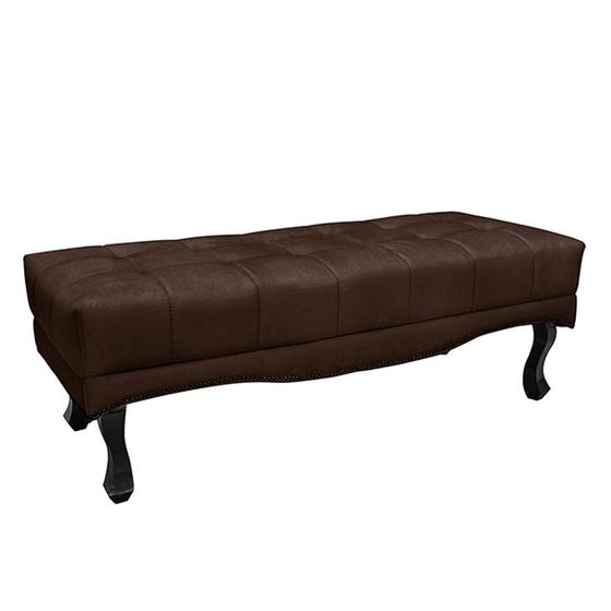 Imagem de Recamier Decorativo 90cm Loewe Suede Pés de Madeira Café G63 - Gran Belo