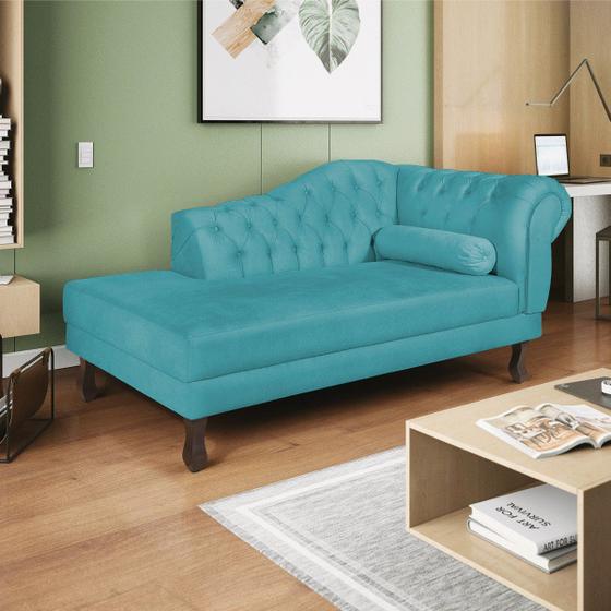 Imagem de Recamier Diana 160cm Lado Esquerdo Suede Azul Turquesa - ADJ Decor