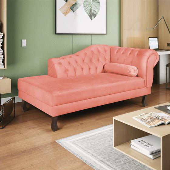 Imagem de Recamier Diana 160cm Lado Esquerdo Suede Coral - Doce Sonho Móveis