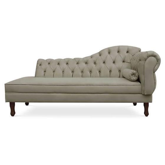 Imagem de Recamier Divã Cancun 185cm com Capitonê - Esquerda Suede - Ecotec Decor