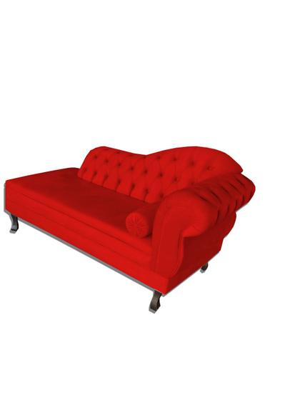 Imagem de Recamier Divã Namoradeira Sofá Psicologia Consultório Lado Direito Suede Vermelho 1,80 Cm - ANCHAR ESTOFADOS